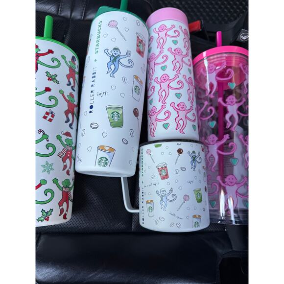 ROLLER RABBIT X STARBUCKS Tumbler Mug Christmas Full Set of 5 NEW - Picture 4 of 4